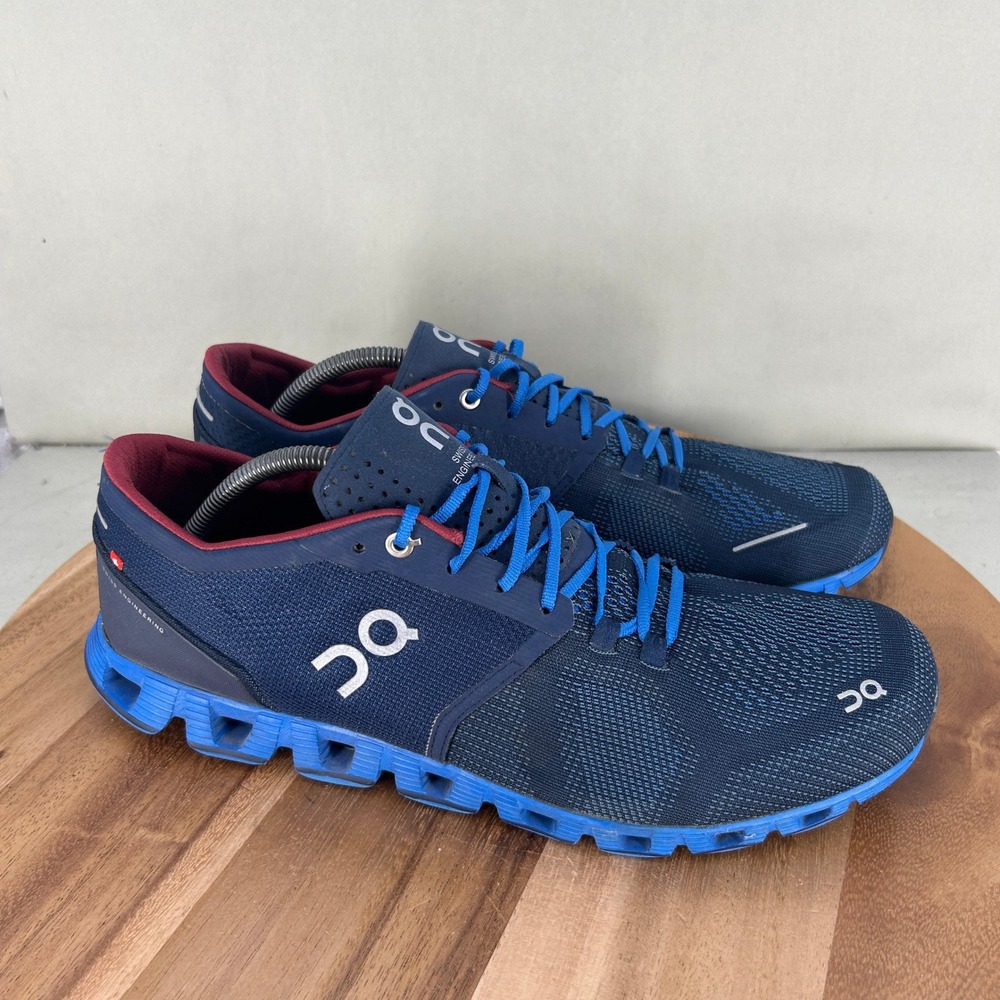 On Cloud X Mens Running Shoes Midnight Cobalt Blue Size 12.5 Low Top Mesh
